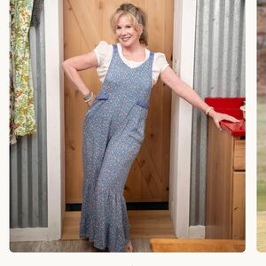 Floral Blue Jumpsuit Modern Prairie